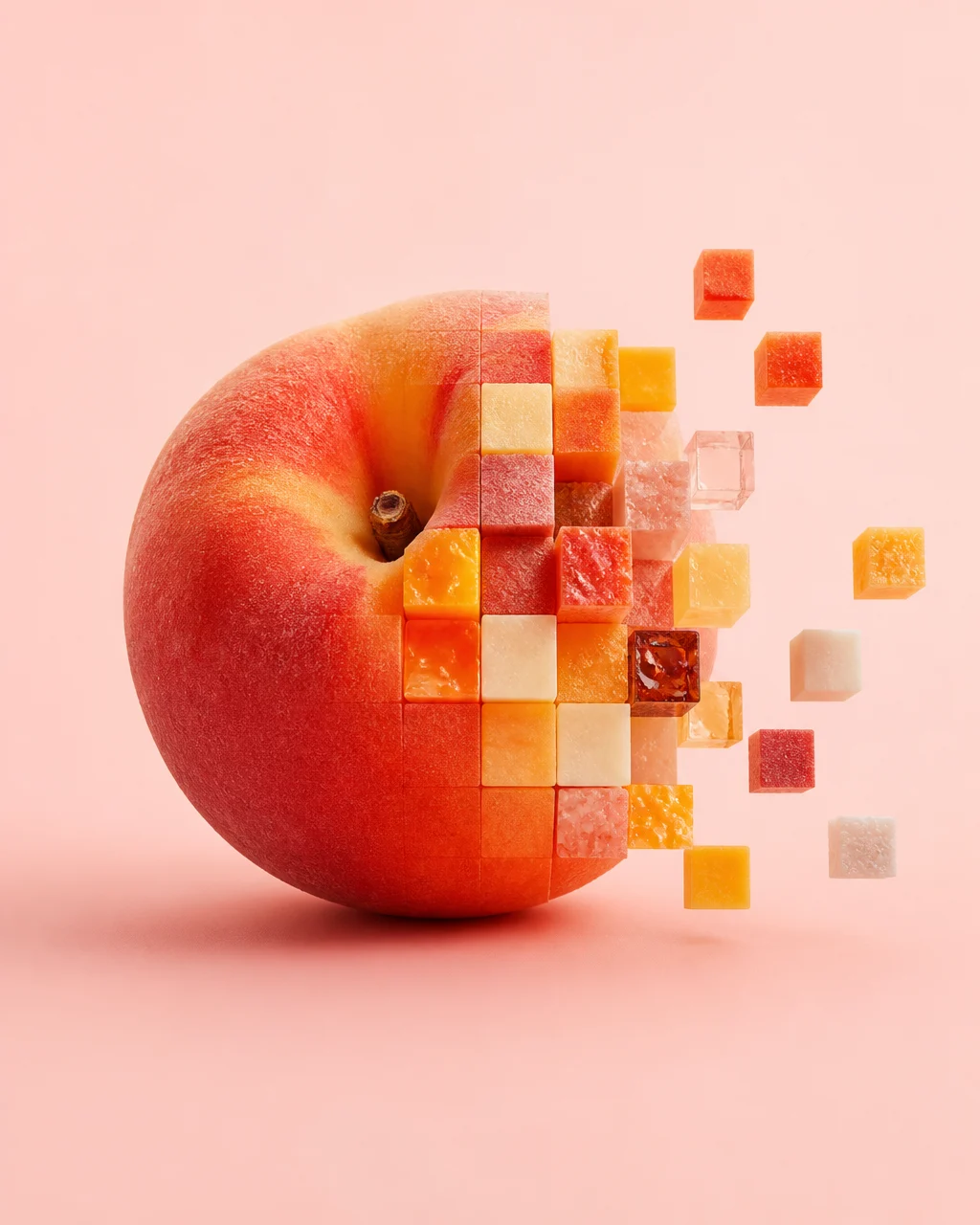 Pixelated Peach Deconstruction