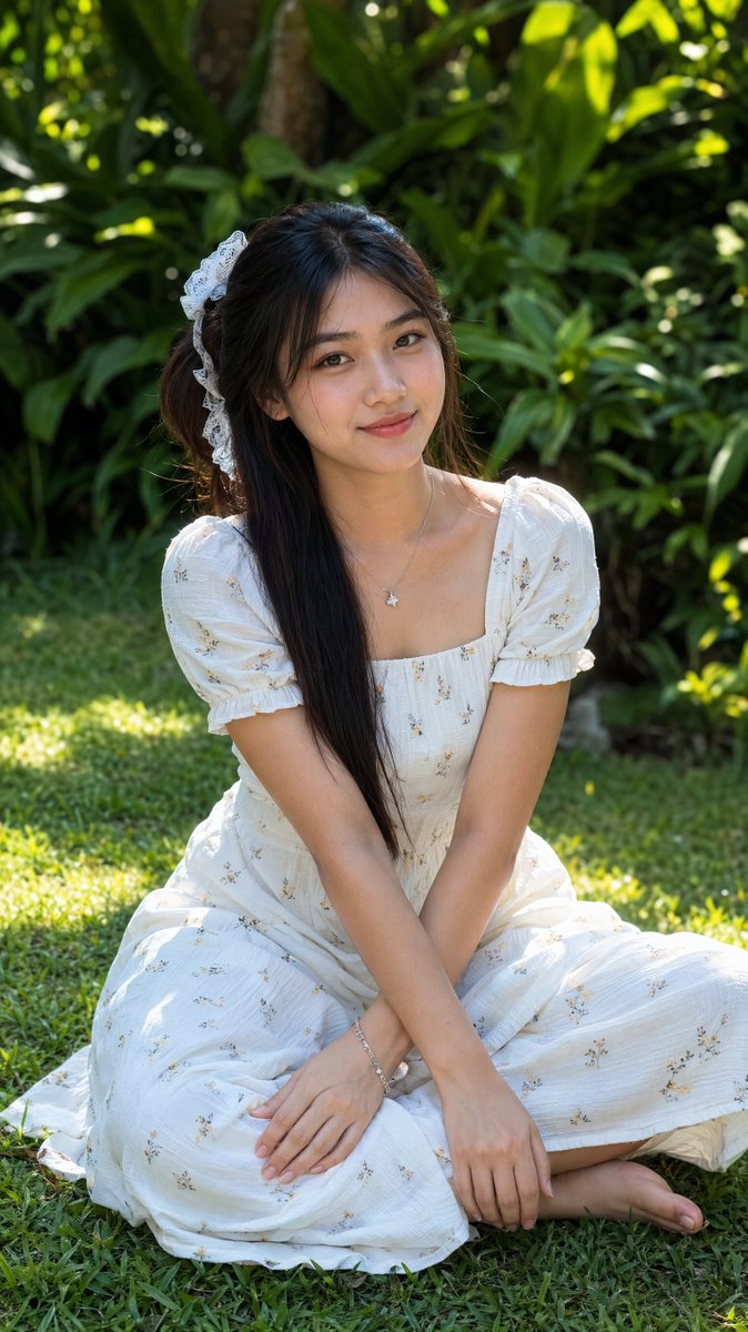 Burmese Woman Garden Portrait